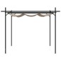 vidaXL Pergola mit Schiebedach Taupe 395x292x230 cm vidaXL Pergola mit Schiebedach Taupe 395x292x230 cm