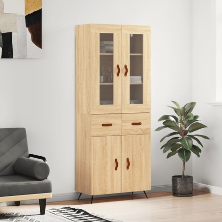 Highboard Sonoma-Eiche 69,5x34x180 cm Holzwerkstoff