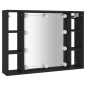 vidaXL Spiegelschrank mit LED Schwarz 76x15x55 cm vidaXL Spiegelschrank mit LED Schwarz 76x15x55 cm