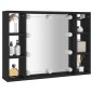 vidaXL Spiegelschrank mit LED Schwarz 76x15x55 cm vidaXL Spiegelschrank mit LED Schwarz 76x15x55 cm