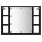 vidaXL Spiegelschrank mit LED Schwarz 76x15x55 cm vidaXL Spiegelschrank mit LED Schwarz 76x15x55 cm
