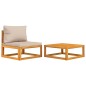 2-tlg. Garten-Sofa-Set mit Kissen Massivholz Akazie 2-tlg. Garten-Sofa-Set mit Kissen Massivholz Akazie