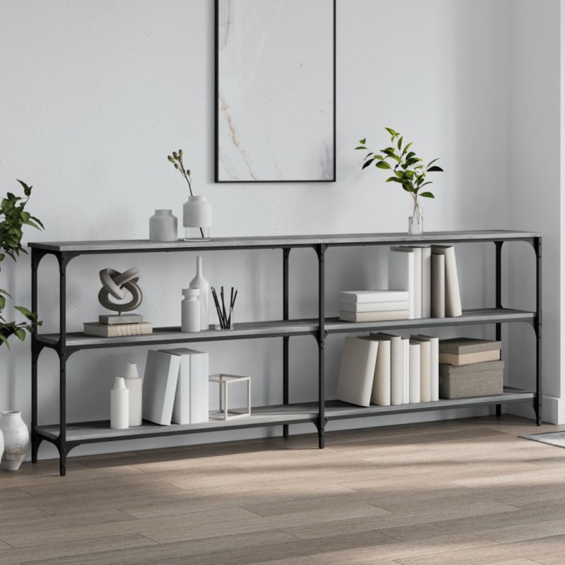 vidaXL Konsolentisch Grau Sonoma 200x29x75 cm Holzwerkstoff vidaXL Konsolentisch Grau Sonoma 200x29x75 cm Holzwerkstoff