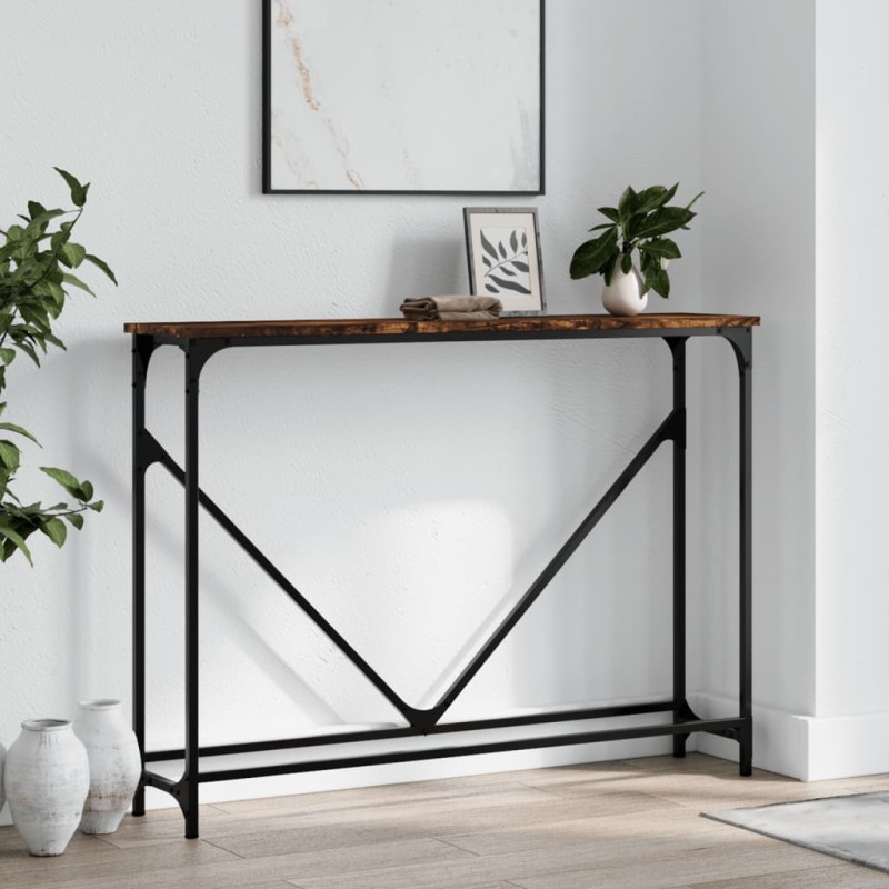 vidaXL Konsolentisch Räuchereiche 102x22,5x75 cm Holzwerkstoff vidaXL Konsolentisch Räuchereiche 102x22,5x75 cm Holzwerkstoff