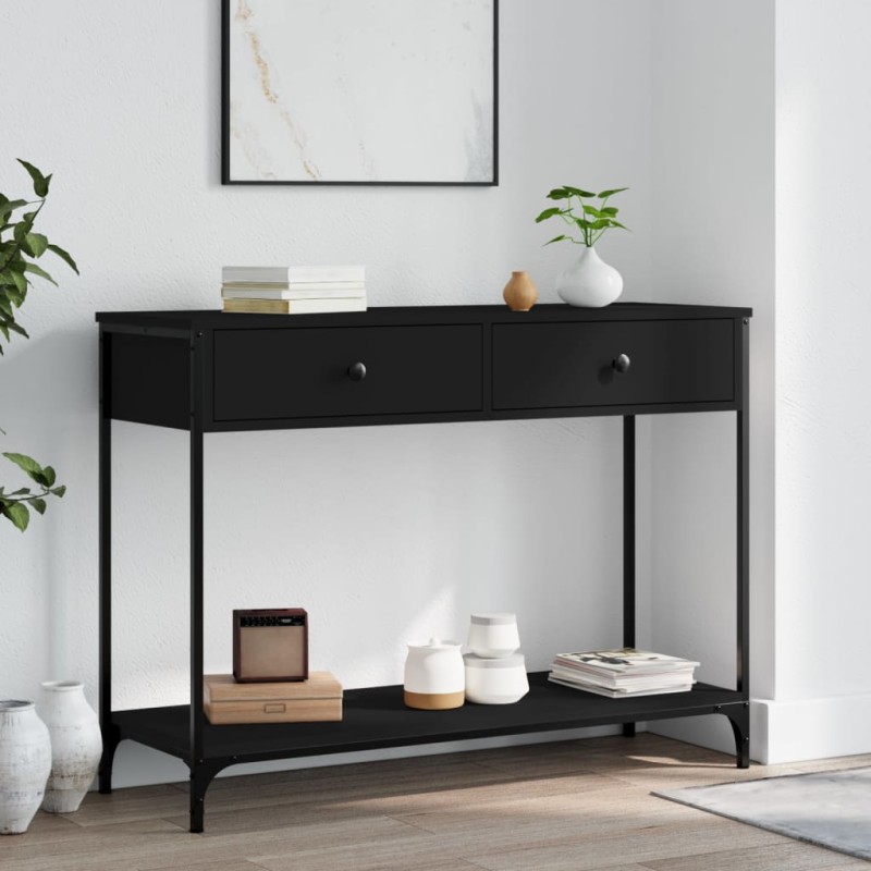 vidaXL Konsolentisch Schwarz 100x34,5x75 cm Holzwerkstoff vidaXL Konsolentisch Schwarz 100x34,5x75 cm Holzwerkstoff