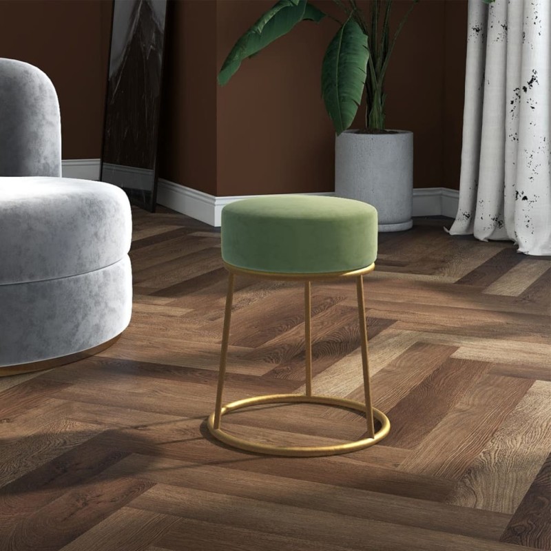 vidaXL Runder Hocker Senfgrün Samt vidaXL Runder Hocker Senfgrün Samt