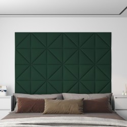 vidaXL Wandpaneele 12 Stk. Dunkelgrün 30x30 cm Stoff 0,54 m²