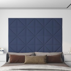vidaXL Wandpaneele 12 Stk. Blau 30x30 cm Stoff 0,54 m²