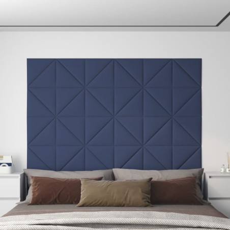 vidaXL Wandpaneele 12 Stk. Blau 30x30 cm Stoff 0,54 m²