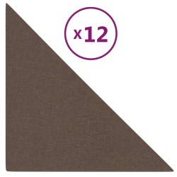 vidaXL Wandpaneele 12 Stk. Braun 30x30 cm Stoff 0,54 m²