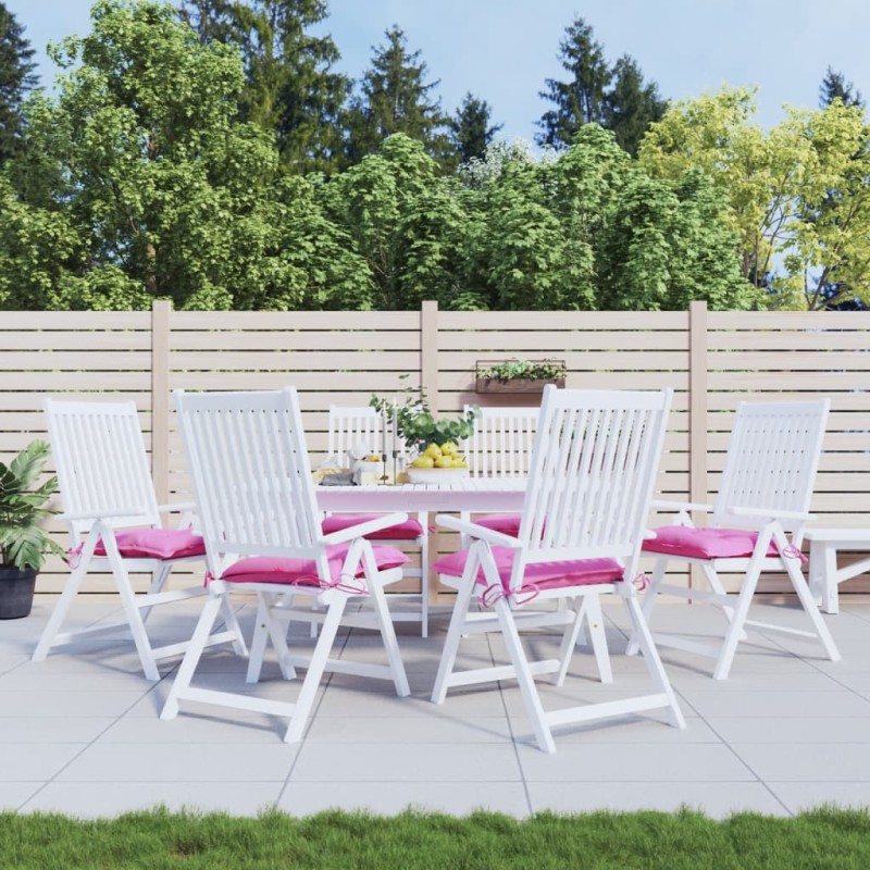 Stuhlkissen 6 Stk. Rosa 50x50x7 cm Oxford-Gewebe Stuhlkissen 6 Stk. Rosa 50x50x7 cm Oxford-Gewebe