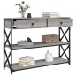 vidaXL Konsolentisch Grau Sonoma 100x28x75 cm Holzwerkstoff vidaXL Konsolentisch Grau Sonoma 100x28x75 cm Holzwerkstoff