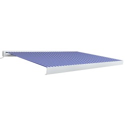 vidaXL Kassettenmarkise mit Motor 400x300 cm Blau und Weiß