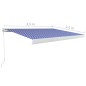vidaXL Manuelle Kassetten-Markise 350x250 cm Blau und Weiß vidaXL Manuelle Kassetten-Markise 350x250 cm Blau und Weiß