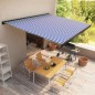 vidaXL Kassettenmarkise mit Motor 450x300 cm Blau und Weiß vidaXL Kassettenmarkise mit Motor 450x300 cm Blau und Weiß