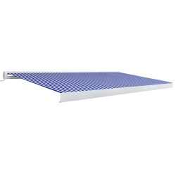vidaXL Kassettenmarkise mit Motor 500x300 cm Blau und Weiß