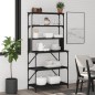 vidaXL Bäckerregal 6 Fächer Schwarz 90x40x180 cm Holzwerkstoff vidaXL Bäckerregal 6 Fächer Schwarz 90x40x180 cm Holzwerkstoff