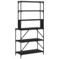 vidaXL Bäckerregal 6 Fächer Schwarz 90x40x180 cm Holzwerkstoff vidaXL Bäckerregal 6 Fächer Schwarz 90x40x180 cm Holzwerkstoff