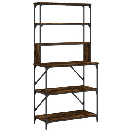 vidaXL Bäckerregal 6 Fächer Räuchereiche 90x40x180 cm Holzwerkstoff