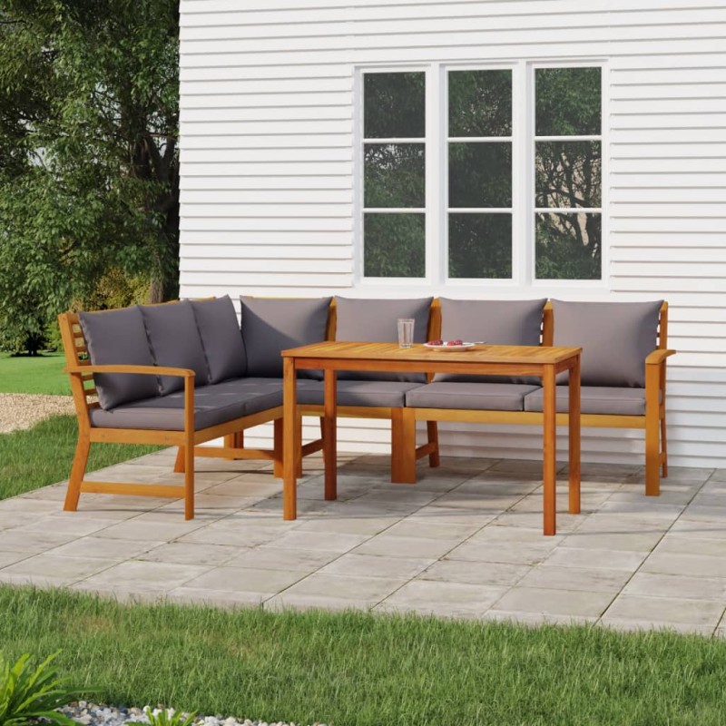 vidaXL 5-tlg. Garten-Essgruppe mit Kissen Massivholz Akazie vidaXL 5-tlg. Garten-Essgruppe mit Kissen Massivholz Akazie