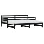vidaXL Tagesbett Ausziehbar Schwarz 90x200 cm Massivholz Kiefer vidaXL Tagesbett Ausziehbar Schwarz 90x200 cm Massivholz Kiefer