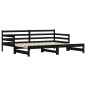 vidaXL Tagesbett Ausziehbar Schwarz 90x200 cm Massivholz Kiefer vidaXL Tagesbett Ausziehbar Schwarz 90x200 cm Massivholz Kiefer