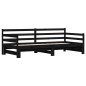 vidaXL Tagesbett Ausziehbar Schwarz 90x200 cm Massivholz Kiefer vidaXL Tagesbett Ausziehbar Schwarz 90x200 cm Massivholz Kiefer
