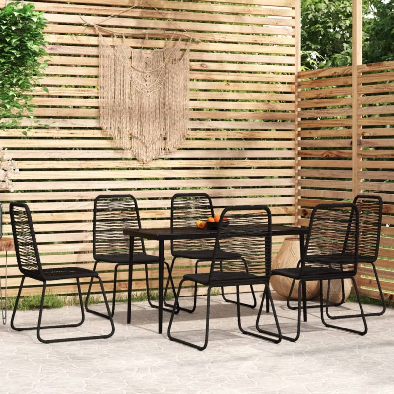 vidaXL 7-tlg. Garten-Essgruppe Schwarz vidaXL 7-tlg. Garten-Essgruppe Schwarz