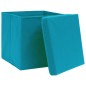 vidaXL Aufbewahrungsboxen mit Deckeln 10Stk. Babyblau 32x32x32cm Stoff vidaXL Aufbewahrungsboxen mit Deckeln 10Stk. Babyblau 32x32x32cm Stoff