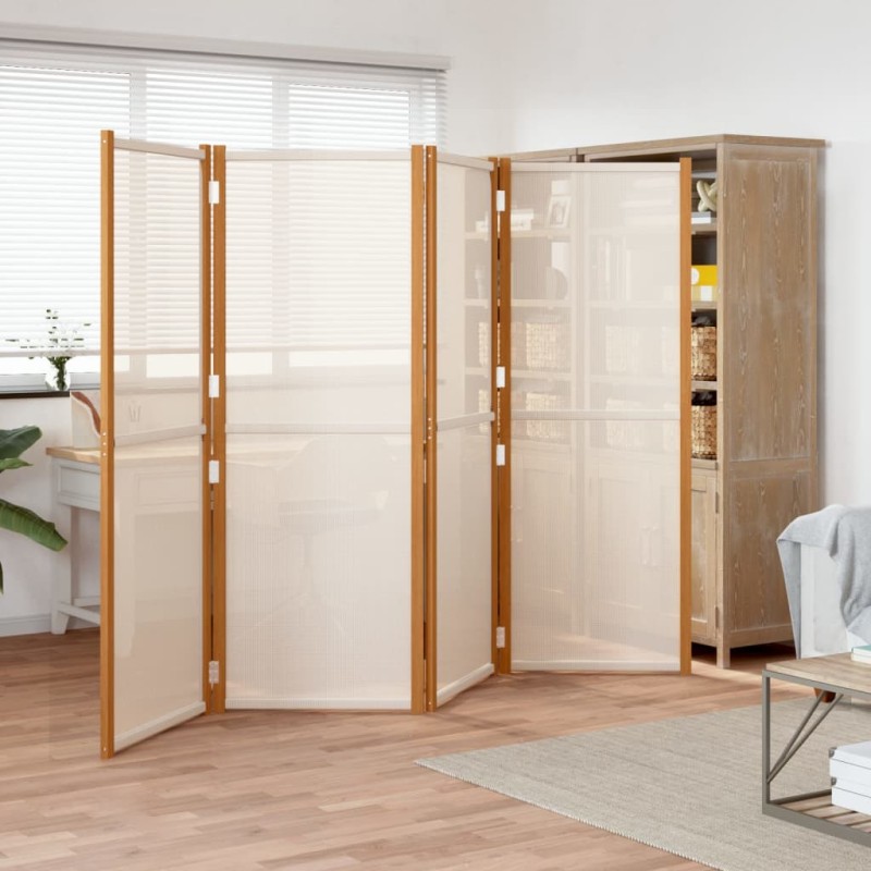 vidaXL 4-tlg. Raumteiler Cremeweiß 280x180 cm vidaXL 4-tlg. Raumteiler Cremeweiß 280x180 cm