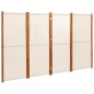 vidaXL 4-tlg. Raumteiler Cremeweiß 280x180 cm vidaXL 4-tlg. Raumteiler Cremeweiß 280x180 cm