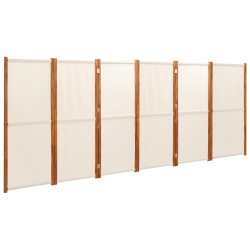 vidaXL 6-tlg. Raumteiler Cremeweiß 420x180 cm