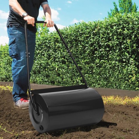 vidaXL Rasenwalze Schwarz 57 cm 43 L