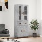 Highboard Betongrau 69,5x34x180 cm Holzwerkstoff Highboard Betongrau 69,5x34x180 cm Holzwerkstoff