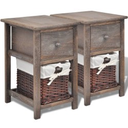 vidaXL Nachttische 2 Stk. Holz Braun 