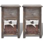 vidaXL Nachttische 2 Stk. Holz Braun vidaXL Nachttische 2 Stk. Holz Braun