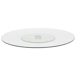 vidaXL Servierplatte Drehbar Transparent 60 cm Hartglas
