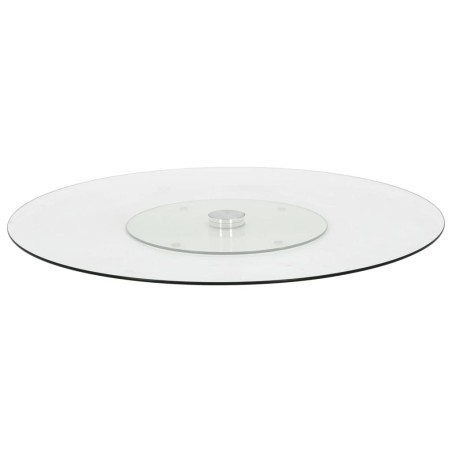 vidaXL Servierplatte Drehbar Transparent 60 cm Hartglas
