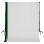 vidaXL Fotostudio Set 3 Baumwolle-Hintergründe Rahmen verstellbar 3x3m vidaXL Fotostudio Set 3 Baumwolle-Hintergründe Rahmen verstellbar 3x3m