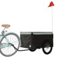 vidaXL Lastenanhänger für Fahrrad Schwarz und Grau 45 kg Eisen vidaXL Lastenanhänger für Fahrrad Schwarz und Grau 45 kg Eisen