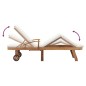vidaXL Sonnenliege mit Auflage Massivholz Teak Creme vidaXL Sonnenliege mit Auflage Massivholz Teak Creme