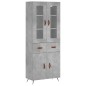 Highboard Betongrau 69,5x34x180 cm Holzwerkstoff Highboard Betongrau 69,5x34x180 cm Holzwerkstoff