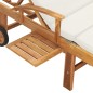 vidaXL Sonnenliege mit Auflage Massivholz Teak Creme vidaXL Sonnenliege mit Auflage Massivholz Teak Creme