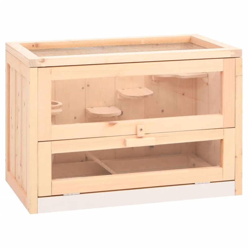 vidaXL Hamsterkäfig 60x35,5x42 cm Massivholz Tanne vidaXL Hamsterkäfig 60x35,5x42 cm Massivholz Tanne