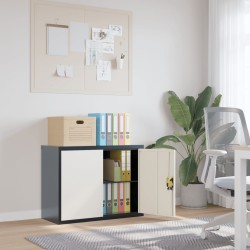 vidaXL Aktenschrank Anthrazit und Weiß 90x40x70 cm Stahl