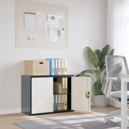 vidaXL Aktenschrank Anthrazit und Weiß 90x40x70 cm Stahl