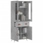 Highboard Betongrau 69,5x34x180 cm Holzwerkstoff Highboard Betongrau 69,5x34x180 cm Holzwerkstoff