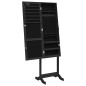 vidaXL Schmuckschrank mit Spiegel &LED-Beleuchtung Freistehend Schwarz vidaXL Schmuckschrank mit Spiegel &LED-Beleuchtung Freistehend Schwarz