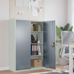 vidaXL Aktenschrank Hellgrau und Dunkelgrau 90x40x140 cm Stahl