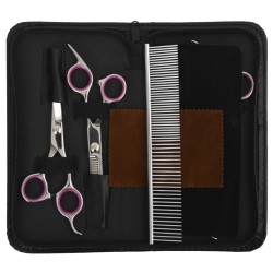 vidaXL 5-tlg. Hundescheren-Set Edelstahl